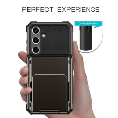 SKALO Samsung S24 FE Armor Skal Korthållare - Svart