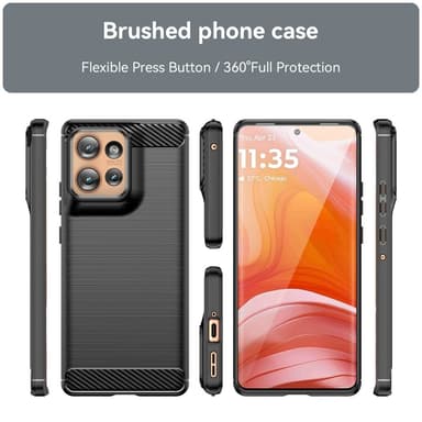 SKALO Motorola Edge 50 5G Armor Carbon Stöttåligt TPU-skal - Svart