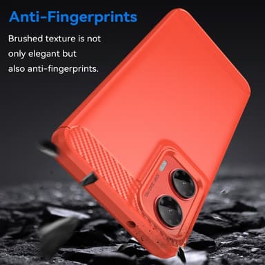 SKALO Motorola Moto G35 5G Armor Carbon Stöttåligt TPU-skal - Röd
