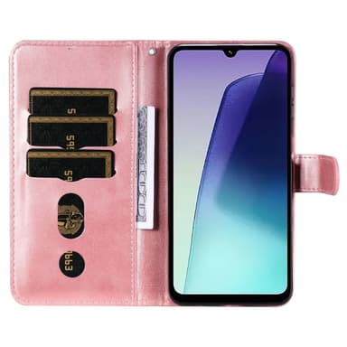 SKALO Xiaomi Redmi 14C Klassiskt Plånboksfodral med dragkedjefack - Rosa