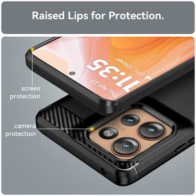 SKALO Motorola Edge 50 5G Armor Carbon Stöttåligt TPU-skal - Svart