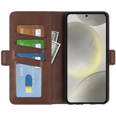 SKALO Samsung S24 FE Premium Plånboksfodral - Brun