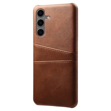 SKALO Samsung S24 FE PU Läder Skal med Korthållare/Plånbok - Brun