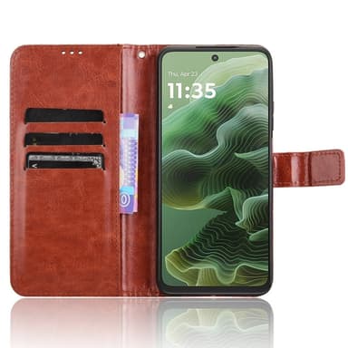 SKALO Motorola Moto G35 5G PU-Läder Plånboksfodral - Brun