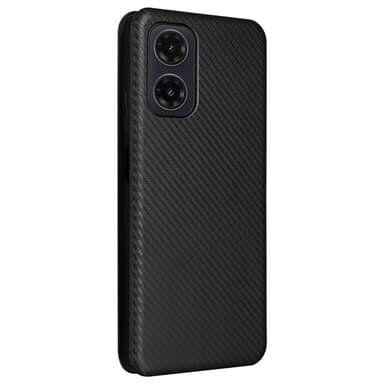 SKALO Motorola Moto G35 5G Carbon Fiber Plånboksfodral - Svart