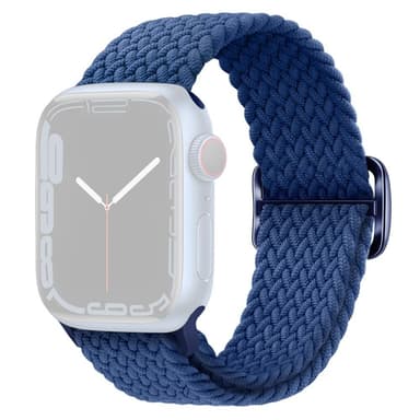 SKALO Flätat tygarmband Apple Watch Series 7-9 41mm - Blå