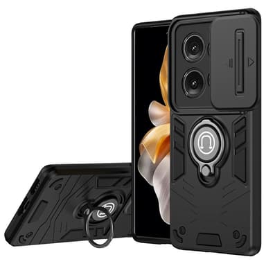 SKALO Motorola Edge 50 5G Armor Hybrid Metallring Kameraslider - Svart