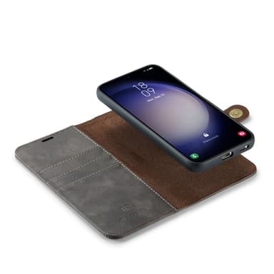 DG MING Samsung S24 FE 2-i-1 Magnet Plånboksfodral - Grå