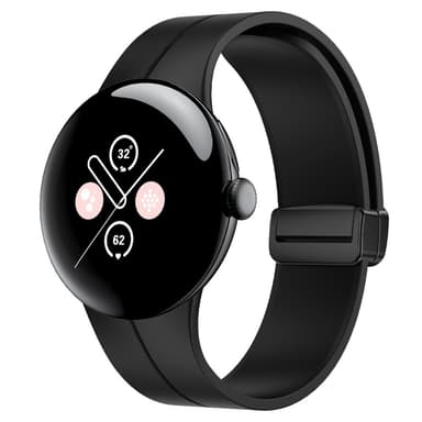 SKALO Silikonarmband metallspänne Google Pixel Watch / Pixel Watch 2 - Svart