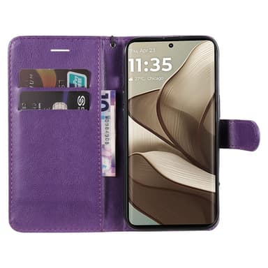 SKALO Motorola Edge 50 5G PU-Läder Plånboksfodral - Lila