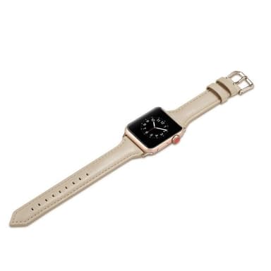 SKALO Smalt Läderarmband Apple Watch Series 4-6 40mm - Mörkblå