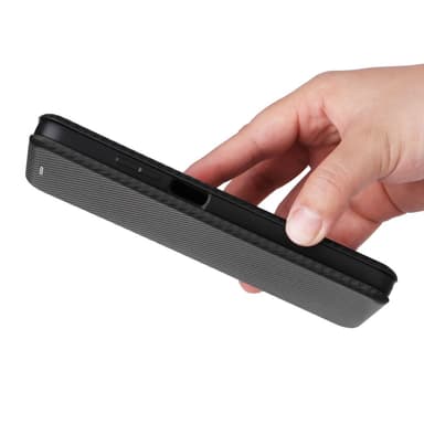 SKALO Motorola Moto G35 5G Carbon Fiber Plånboksfodral - Svart
