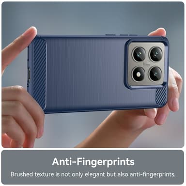 SKALO Xiaomi 14T Armor Carbon Stöttåligt TPU-skal - Blå