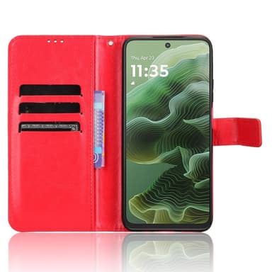 SKALO Motorola Moto G35 5G PU-Läder Plånboksfodral - Röd