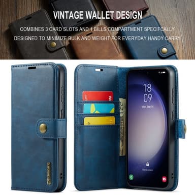 DG MING Samsung S24 FE 2-i-1 Magnet Plånboksfodral - Blå