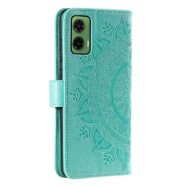 SKALO Motorola Moto G35 5G Mandala Plånboksfodral - Turkos