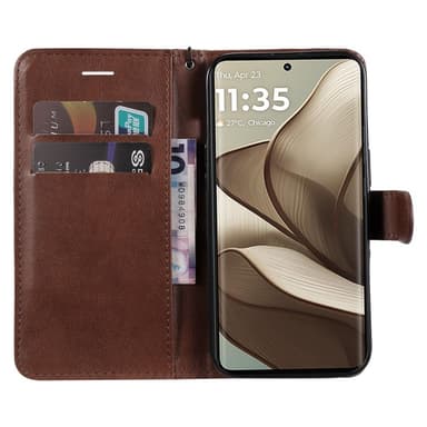 SKALO Motorola Edge 50 5G PU-Läder Plånboksfodral - Brun