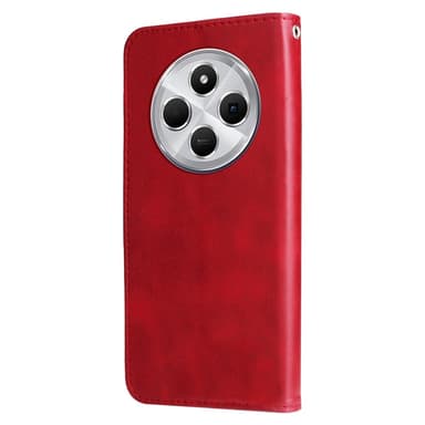 SKALO Xiaomi Redmi 14C Klassiskt Plånboksfodral med dragkedjefack - Röd