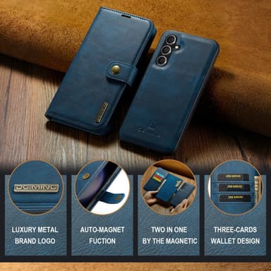 DG MING Samsung S24 FE 2-i-1 Magnet Plånboksfodral - Blå