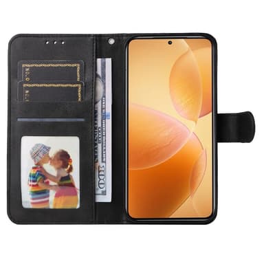 SKALO Xiaomi 14T Pro PU-Läder Plånboksfodral - Svart