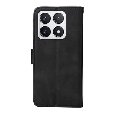 SKALO Xiaomi 14T Pro PU-Läder Plånboksfodral - Svart