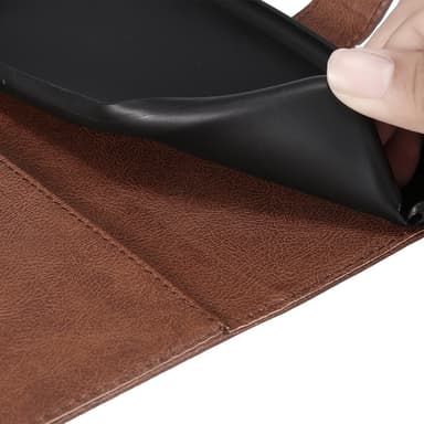 SKALO Motorola Edge 50 5G PU-Läder Plånboksfodral - Brun
