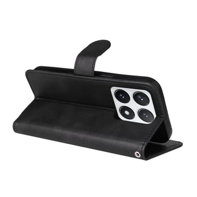 SKALO Xiaomi 14T Pro PU-Läder Plånboksfodral - Svart