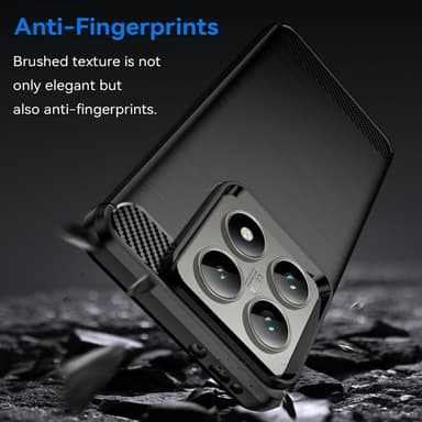 SKALO Xiaomi 14T Pro Armor Carbon Stöttåligt TPU-skal - Svart