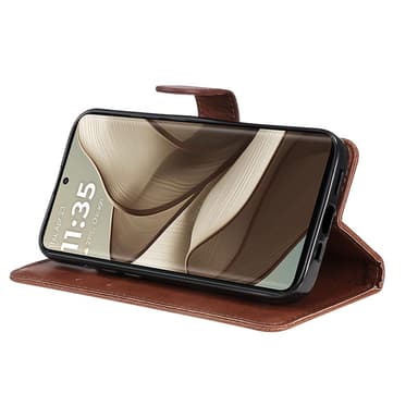SKALO Motorola Edge 50 5G PU-Läder Plånboksfodral - Brun