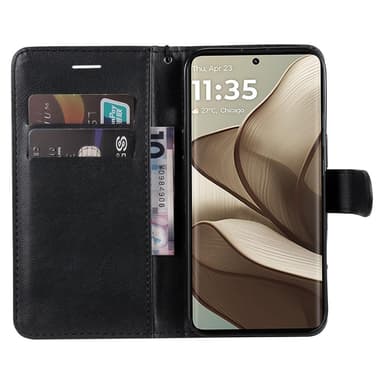 SKALO Motorola Edge 50 5G PU-Läder Plånboksfodral - Svart