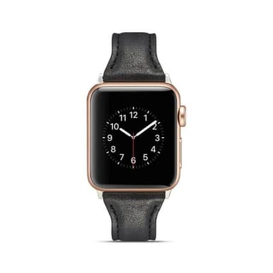 SKALO Smalt Läderarmband Apple Watch Series 10 42mm - Mörkbrun