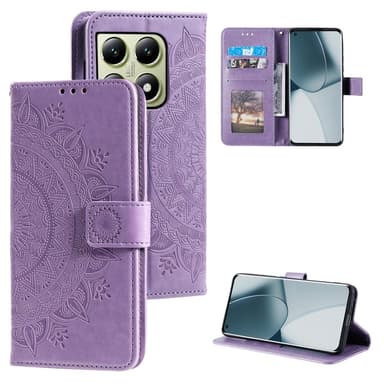 SKALO Xiaomi 14T Pro Mandala Plånboksfodral - Lila