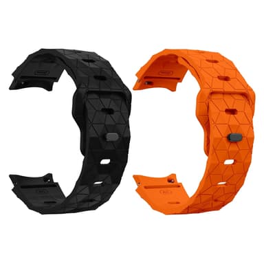 SKALO Hexagon Silikonarmband Samsung Watch 6 Classic 43mm/47mm - Svart