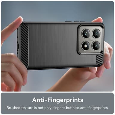 SKALO Xiaomi 14T Pro Armor Carbon Stöttåligt TPU-skal - Svart