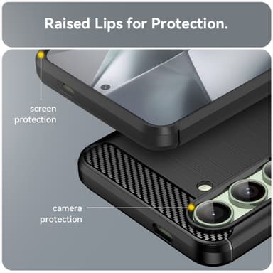 SKALO Samsung S24 FE Armor Carbon Stöttåligt TPU-skal - Svart