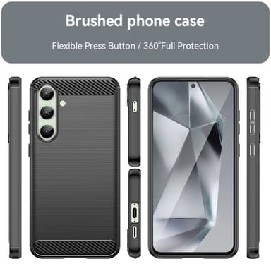 SKALO Samsung S24 FE Armor Carbon Stöttåligt TPU-skal - Svart