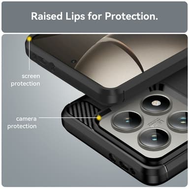 SKALO Xiaomi 14T Pro Armor Carbon Stöttåligt TPU-skal - Svart