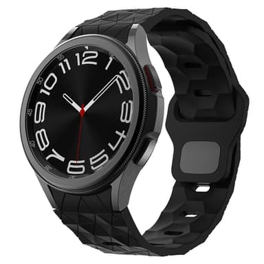 SKALO Hexagon Silikonarmband Samsung Watch 6 Classic 43mm/47mm - Svart