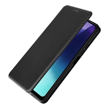 SKALO Xiaomi Redmi 14C Carbon Fiber Plånboksfodral - Svart
