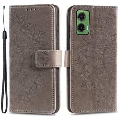 SKALO Motorola Moto G35 5G Mandala Plånboksfodral - Grå
