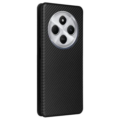 SKALO Xiaomi Redmi 14C Carbon Fiber Plånboksfodral - Svart