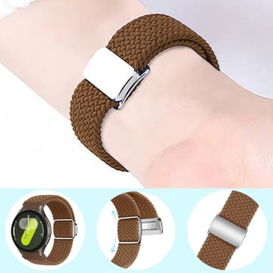SKALO Flätat Tygarmband Samsung Watch 6 Classic 43mm/47mm - Beige