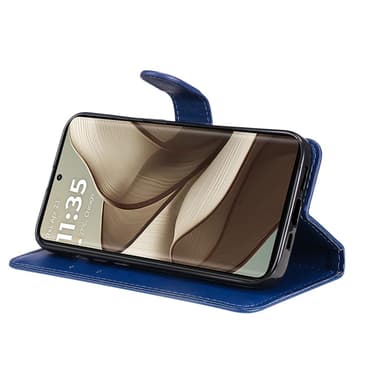 SKALO Motorola Edge 50 5G PU-Läder Plånboksfodral - Blå