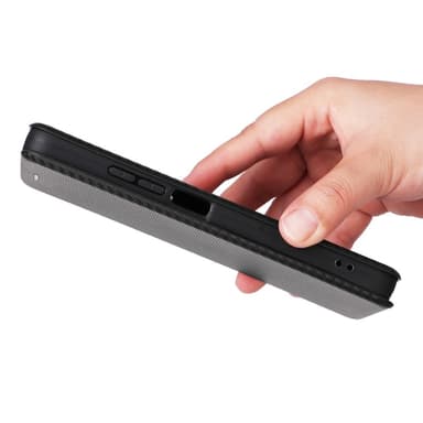 SKALO Xiaomi Redmi 14C Carbon Fiber Plånboksfodral - Svart