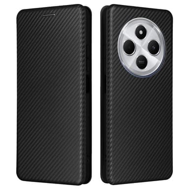 SKALO Xiaomi Redmi 14C Carbon Fiber Plånboksfodral - Svart