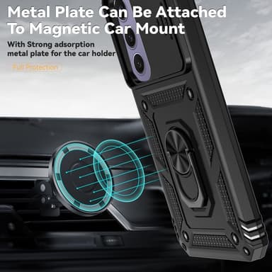SKALO Samsung S24 FE Armor Hybrid Metallring Kameraslider - Svart