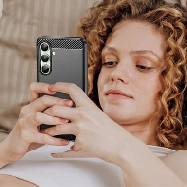 SKALO Samsung S24 FE Armor Carbon Stöttåligt TPU-skal - Svart