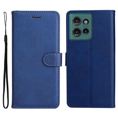 SKALO Motorola Edge 50 5G PU-Läder Plånboksfodral - Blå