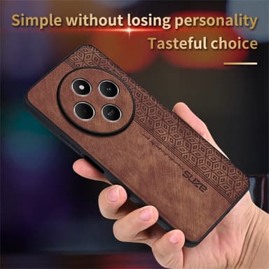 SKALO Xiaomi Redmi 14C AZNS PU-Läder Skal - Brun