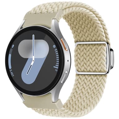 SKALO Flätat Tygarmband Samsung Watch 6 Classic 43mm/47mm - Beige